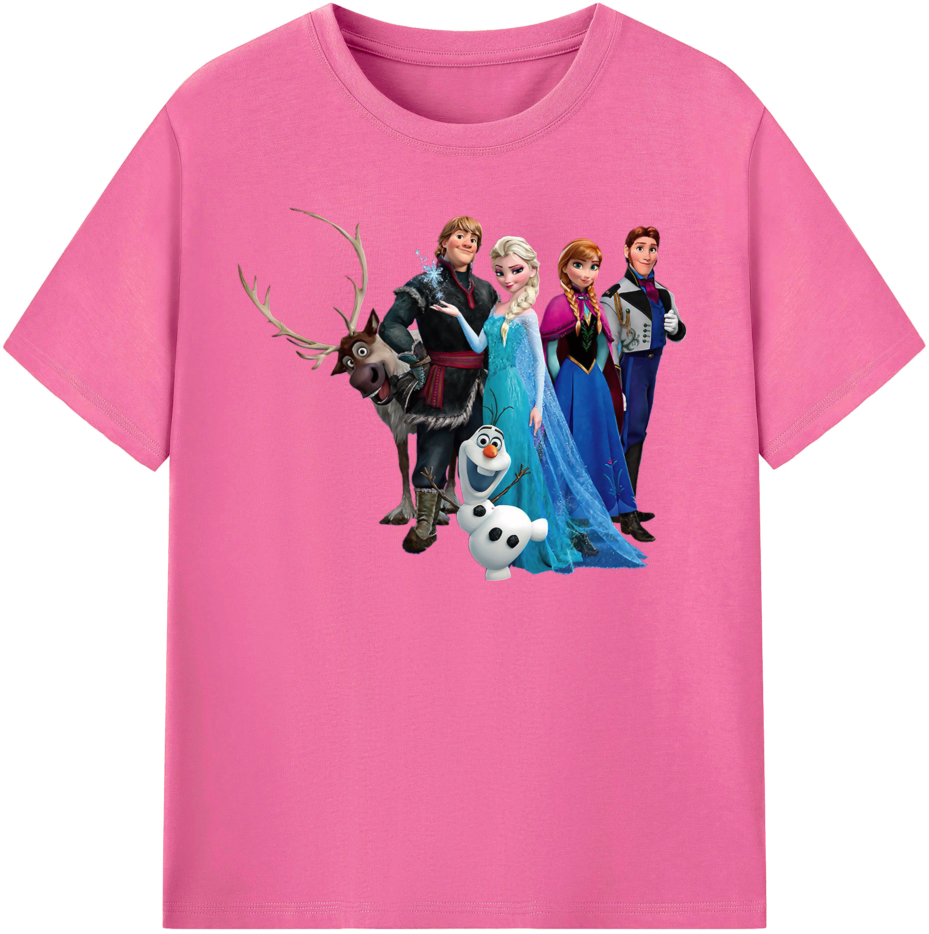 （画像用） アナと雪の女王 アンナ エルサ Frozen Anna Elsa レディースカジュアルプリントTシャツ（綿100％）
